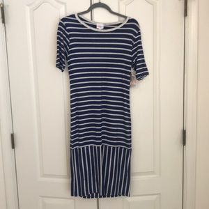 Lularoe Blue and Gray striped Julia